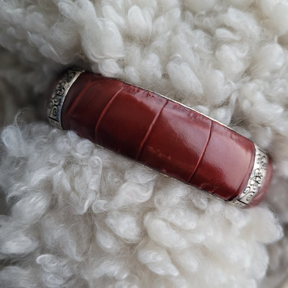 Brighton Red Leather Bangle Bracelet